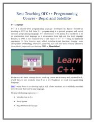 Best Teaching Of C++ Programming Course - Bopal and Satellite.doc
