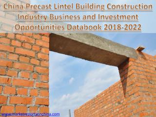 China Precast Lintel Building Construction Industry Business and Investment Opportunities Databook 2018-2022.PDF