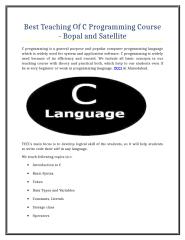 Best Teaching Of C Programming Course - Bopal and Satellite.doc