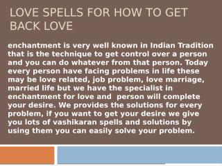 Love spells For How to Get Back Love.pptx