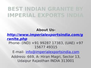Best Indian Granite by Imperial Exports India.pptx