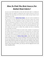 How To Find The Best Source For Boiled Wool Fabric.doc